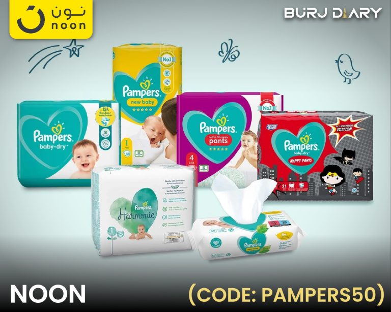 Up to 75% Off + Extra 50AED off on Pampers Products at Noon (Code: PAMPERS50)