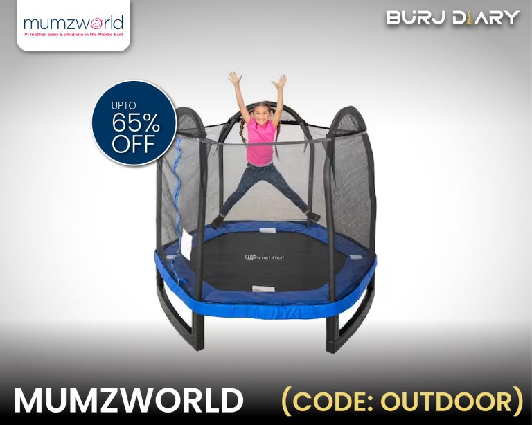 Up to 65% off + Extra 15% off on Trampolines, Mumzworld (Code: OUTDOOR)